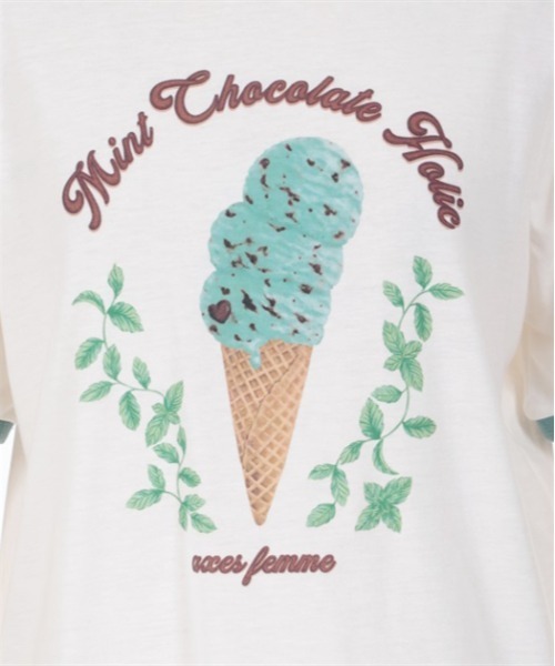 axes femme（アクシーズファム）の「チョコミントプリントＴシャツ（Tシャツ/カットソー・レディース・ホワイト/ミント・FREE）」の20枚目の写真