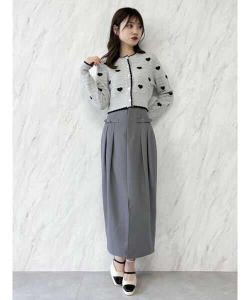 dazzlin（ダズリン）の「ハートジャカードカーデトップス（カーディガン/ボレロ・レディース・グレー/ブラック/アイボリー/オフホワイト・FREE）」の8枚目の写真