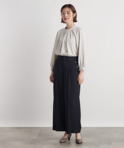 grove（グローブ）の「◆ドビーストライプマリンワイドパンツ（その他パンツ・レディース・グレー系その他3/ブラック/ブラウン系3・02/03/01/04/05）」の5枚目の写真
