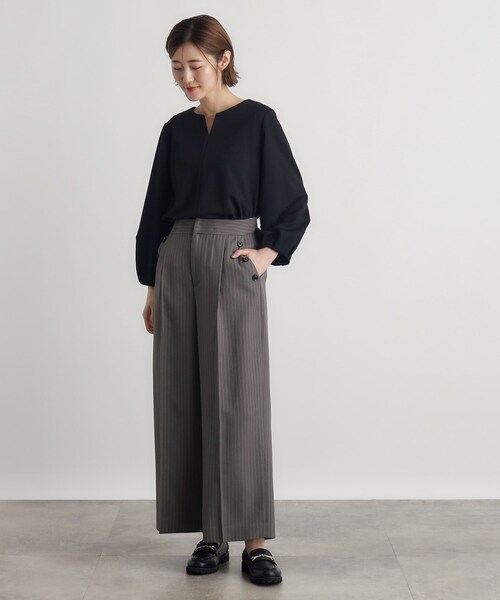 45R☆ドビーストライプのラッパーパンツ 45R☆ドビーストライプのラッパーパンツ 2025/定価6.0万】フォーティ