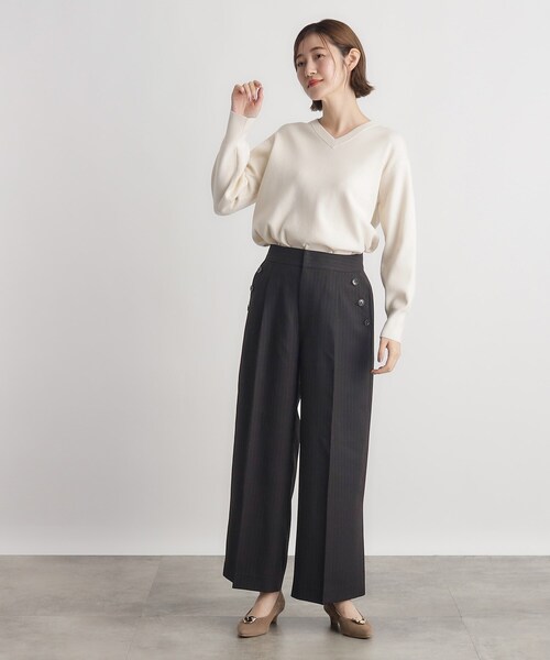 grove（グローブ）の「◆ドビーストライプマリンワイドパンツ（その他パンツ・レディース・グレー系その他3/ブラック/ブラウン系3・02/03/01/04/05）」の16枚目の写真