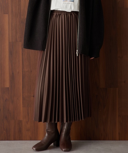 プリーツ ロングスカート ブラウン Mサイズ JU5602EW03268_fw_thumbM.jpg