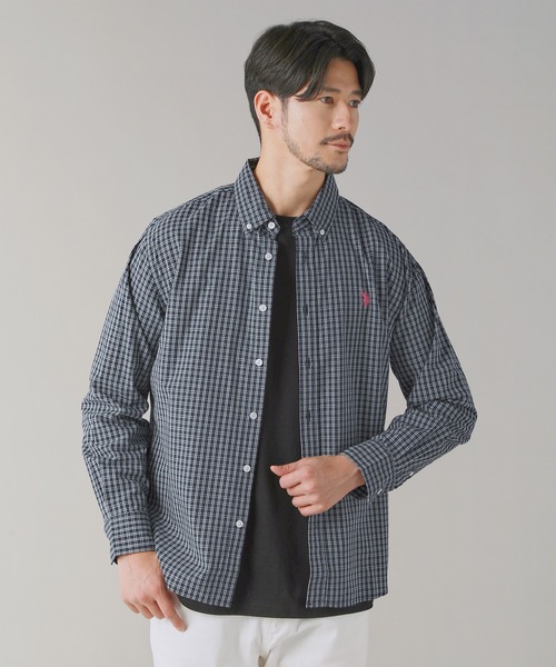 U.S. POLO ASSN.(ユーエスポロアッスン)の「U.S. POLO ASSN. / ブロードボタンダウン長袖シャツ(シャツ/ブラウス・メンズ・ライトブルー/ホワイト×ブルー/ブラック/ホワイト×ネイビー/ホワイト・L/LL/M)」の3枚目の写真