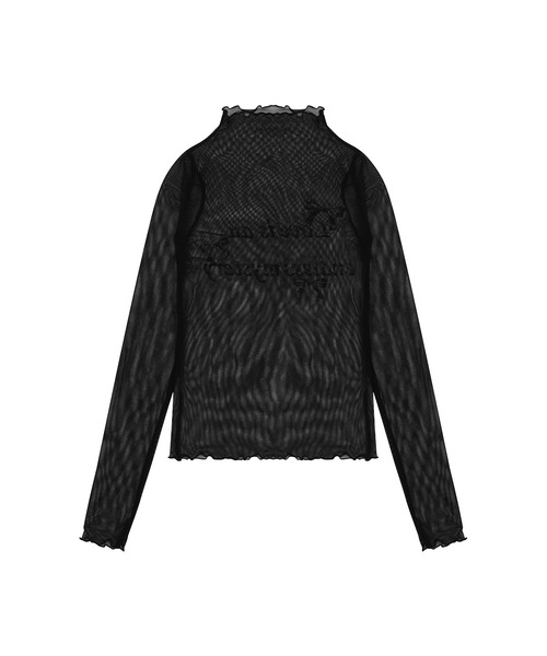 LUVISTRUE(ラヴイズトゥルー)の「PA SEE-THROUGH RIBBON TOP(Tシャツ/カットソー・レディース・ブラック/ホワイト・FREE)」の7枚目の写真
