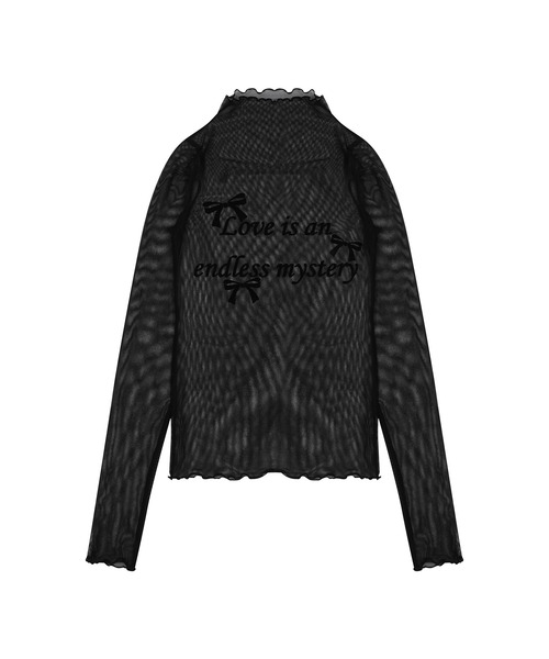 LUVISTRUE(ラヴイズトゥルー)の「PA SEE-THROUGH RIBBON TOP(Tシャツ/カットソー・レディース・ブラック/ホワイト・FREE)」の6枚目の写真