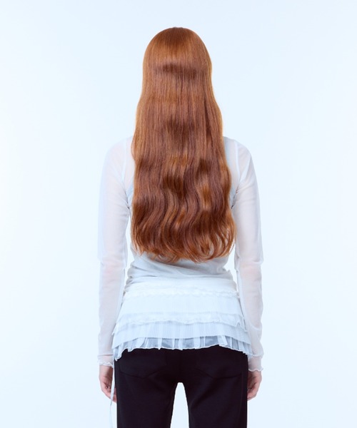 LUVISTRUE(ラヴイズトゥルー)の「PA SEE-THROUGH RIBBON TOP(Tシャツ/カットソー・レディース・ブラック/ホワイト・FREE)」の10枚目の写真