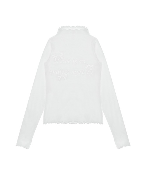 LUVISTRUE(ラヴイズトゥルー)の「PA SEE-THROUGH RIBBON TOP(Tシャツ/カットソー・レディース・ブラック/ホワイト・FREE)」の11枚目の写真