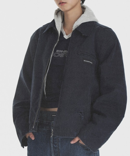 MASONPRINCE（メイソンプリンス）の「ショート丈 フード付き ミリタリーJKT JK4023【MASONPRINCE】（ミリタリージャケット・メンズ・ネイビー/カーキ・L/M/S）」の10枚目の写真