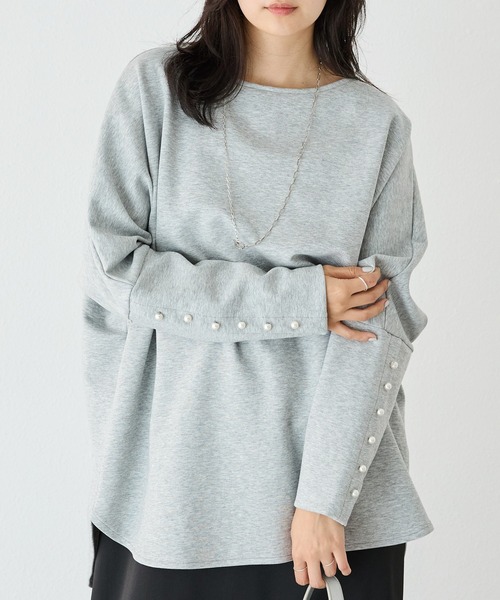 パール釦ドルマンプルオーバー（Tシャツ/カットソー）｜LAVEANGE（ラビアンジェ） 6,930円
