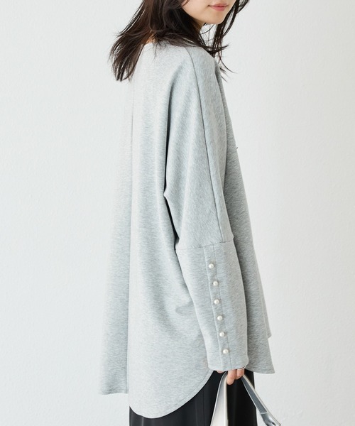 LAVEANGE（ラビアンジェ）の「【洗える】パール釦ドルマンプルオーバー（Tシャツ/カットソー・レディース・ブラック/オフホワイト/グレー・M/LL/3L/4L/5L）」の15枚目の写真