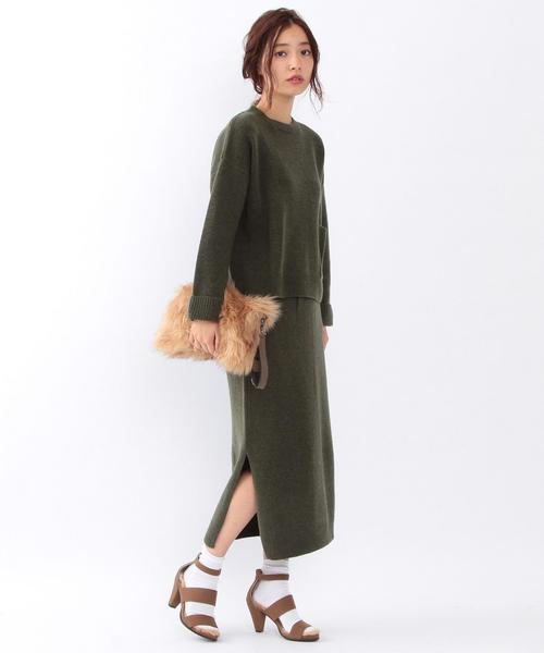 Another Edition(アナザーエディション)の「★★ポケットクルーネックニットプルオーバー/ AEBC W/N POC C/N PO◆(ニット/セーター・レディース・ホワイト/ライトグレー/オリーブ/ブラック・フリー)」の8枚目の写真