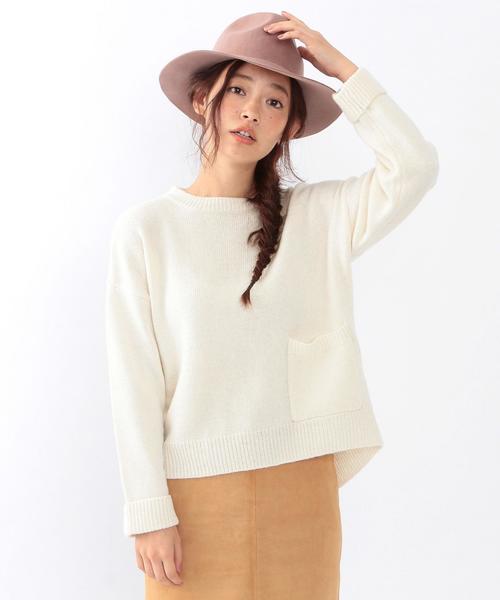 Another Edition(アナザーエディション)の「★★ポケットクルーネックニットプルオーバー/ AEBC W/N POC C/N PO◆(ニット/セーター・レディース・ホワイト/ライトグレー/オリーブ/ブラック・フリー)」の10枚目の写真