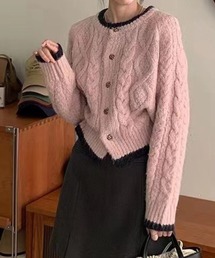 列マルチボタン 差し色セーター