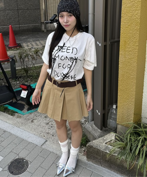 madrepadre(マドレパドレ)の「リボンデザインワードプリント半袖Tシャツ(Tシャツ/カットソー・レディース・ブラック/ホワイト・MEDIUM)」の9枚目の写真
