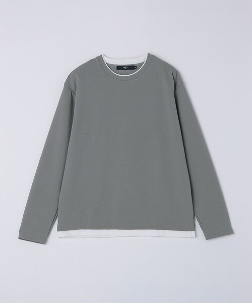 SHIPS Colors（シップス カラーズ）の「SHIPS Colors:フクレジャカード フェイクレイヤード トップス（Tシャツ/カットソー・メンズ・ベージュ/ネイビー/グレー・MEDIUM/LARGE/X-LARGE）」の4枚目の写真