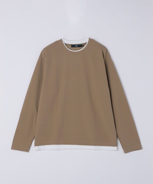 SHIPS Colors（シップス カラーズ）の「SHIPS Colors:フクレジャカード フェイクレイヤード トップス（Tシャツ/カットソー・メンズ・ベージュ/ネイビー/グレー・MEDIUM/LARGE/X-LARGE）」の5枚目の写真