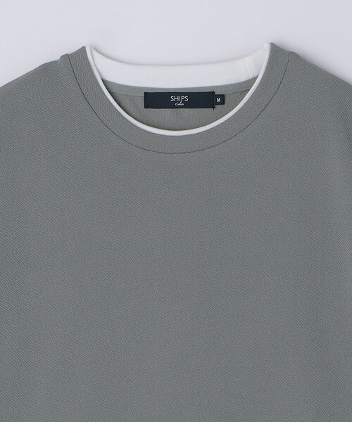 SHIPS Colors（シップス カラーズ）の「SHIPS Colors:フクレジャカード フェイクレイヤード トップス（Tシャツ/カットソー・メンズ・ベージュ/ネイビー/グレー・MEDIUM/LARGE/X-LARGE）」の8枚目の写真