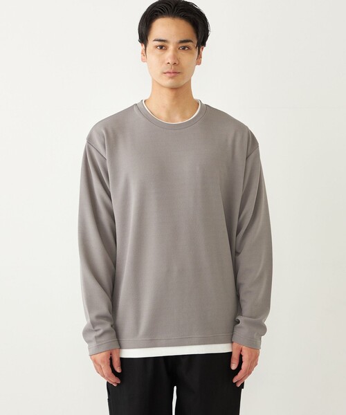 SHIPS Colors（シップス カラーズ）の「SHIPS Colors:フクレジャカード フェイクレイヤード トップス（Tシャツ/カットソー・メンズ・ベージュ/ネイビー/グレー・MEDIUM/LARGE/X-LARGE）」の15枚目の写真