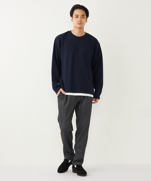 SHIPS Colors（シップス カラーズ）の「SHIPS Colors:フクレジャカード フェイクレイヤード トップス（Tシャツ/カットソー・メンズ・ベージュ/ネイビー/グレー・MEDIUM/LARGE/X-LARGE）」の21枚目の写真