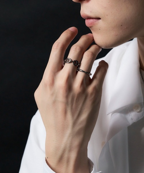 WEGO（ウィゴー）の「WEGO/【2点セット】デザインリング（リング・メンズ・その他1/その他2/その他3/その他5/その他4/その他6/その他7/その他8/その他9/その他10/その他11/その他12/その他13/その他14/その他15/その他16/その他17・FREE）」の2枚目の写真