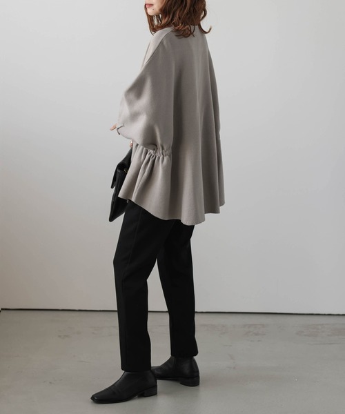 Lajour（ラジュール）の「日本製 ハイゲージニットカーディガン（カーディガン/ボレロ・レディース・グレイッシュベージュ/ブラック/ネイビー・フリー）」の8枚目の写真