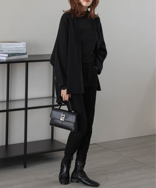 Lajour（ラジュール）の「日本製 ハイゲージニットカーディガン（カーディガン/ボレロ・レディース・グレイッシュベージュ/ブラック/ネイビー・フリー）」の12枚目の写真