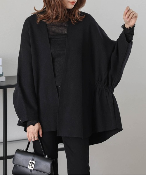 Lajour（ラジュール）の「日本製 ハイゲージニットカーディガン（カーディガン/ボレロ・レディース・グレイッシュベージュ/ブラック/ネイビー・フリー）」の14枚目の写真