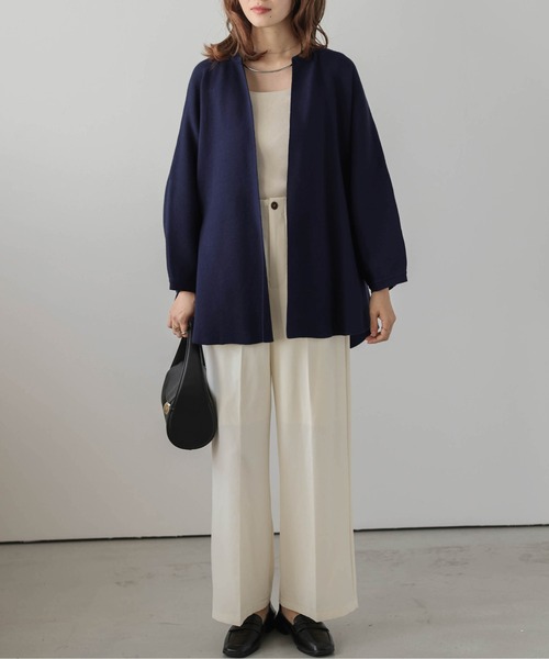 Lajour（ラジュール）の「日本製 ハイゲージニットカーディガン（カーディガン/ボレロ・レディース・グレイッシュベージュ/ブラック/ネイビー・フリー）」の21枚目の写真