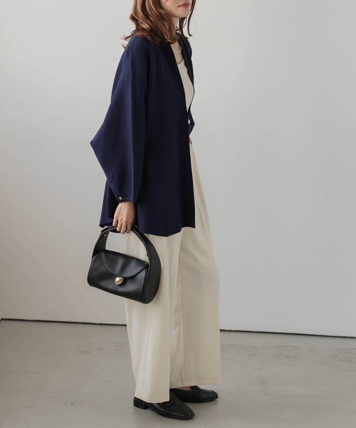 Lajour（ラジュール）の「日本製 ハイゲージニットカーディガン（カーディガン/ボレロ・レディース・グレイッシュベージュ/ブラック/ネイビー・フリー）」の22枚目の写真