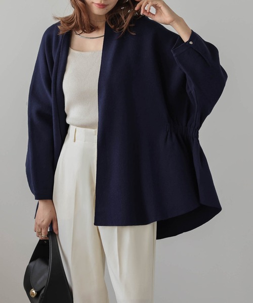 Lajour（ラジュール）の「日本製 ハイゲージニットカーディガン（カーディガン/ボレロ・レディース・グレイッシュベージュ/ブラック/ネイビー・フリー）」の16枚目の写真