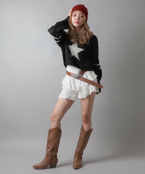 SPINNS（スピンズ）の「手書きロゴ ショートビーニー（ニットキャップ/ビーニー・レディース・レッド/ブラック・ONESIZE）」の16枚目の写真