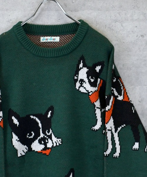 Ritzy(リッツィー)の「【Soupy Soupy】BIG Jacquard knit レディース メンズ(ニット/セーター・メンズ・オフホワイト/ホワイト系その他3/ブラック/グリーン/ホワイト系その他/ホワイト系その他2/チャコールグレー/ブルー・L/M)」の7枚目の写真