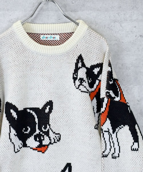 Ritzy(リッツィー)の「【Soupy Soupy】BIG Jacquard knit レディース メンズ(ニット/セーター・メンズ・オフホワイト/ホワイト系その他3/ブラック/グリーン/ホワイト系その他/ホワイト系その他2/チャコールグレー/ブルー・L/M)」の3枚目の写真