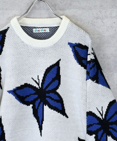 Ritzy(リッツィー)の「【Soupy Soupy】BIG Jacquard knit レディース メンズ(ニット/セーター・メンズ・オフホワイト/ホワイト系その他3/ブラック/グリーン/ホワイト系その他/ホワイト系その他2/チャコールグレー/ブルー・L/M)」の4枚目の写真