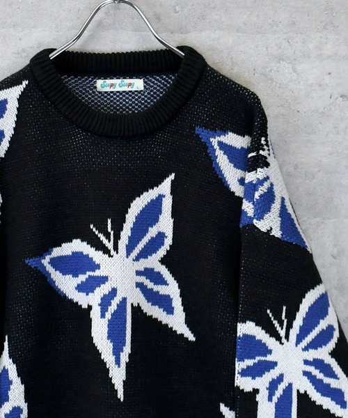 Ritzy(リッツィー)の「【Soupy Soupy】BIG Jacquard knit レディース メンズ(ニット/セーター・メンズ・オフホワイト/ホワイト系その他3/ブラック/グリーン/ホワイト系その他/ホワイト系その他2/チャコールグレー/ブルー・L/M)」の5枚目の写真
