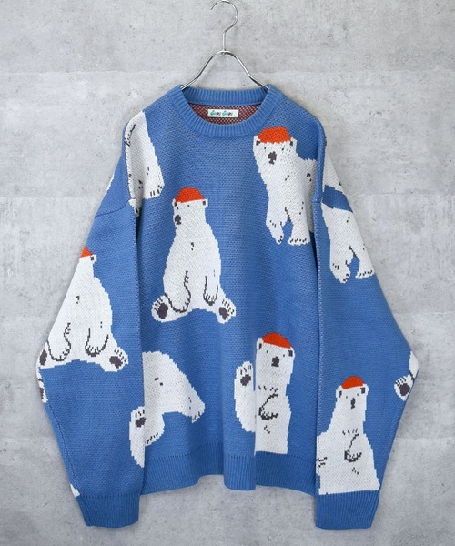 Ritzy(リッツィー)の「【Soupy Soupy】BIG Jacquard knit レディース メンズ(ニット/セーター・メンズ・オフホワイト/ホワイト系その他3/ブラック/グリーン/ホワイト系その他/ホワイト系その他2/チャコールグレー/ブルー・L/M)」の10枚目の写真