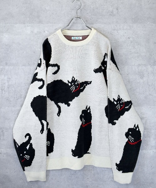 Ritzy(リッツィー)の「【Soupy Soupy】BIG Jacquard knit レディース メンズ(ニット/セーター・メンズ・オフホワイト/ホワイト系その他3/ブラック/グリーン/ホワイト系その他/ホワイト系その他2/チャコールグレー/ブルー・L/M)」の11枚目の写真