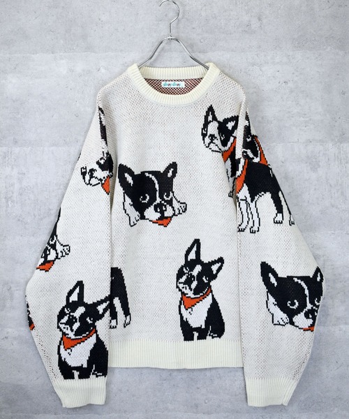 Ritzy(リッツィー)の「【Soupy Soupy】BIG Jacquard knit レディース メンズ(ニット/セーター・メンズ・オフホワイト/ホワイト系その他3/ブラック/グリーン/ホワイト系その他/ホワイト系その他2/チャコールグレー/ブルー・L/M)」の13枚目の写真