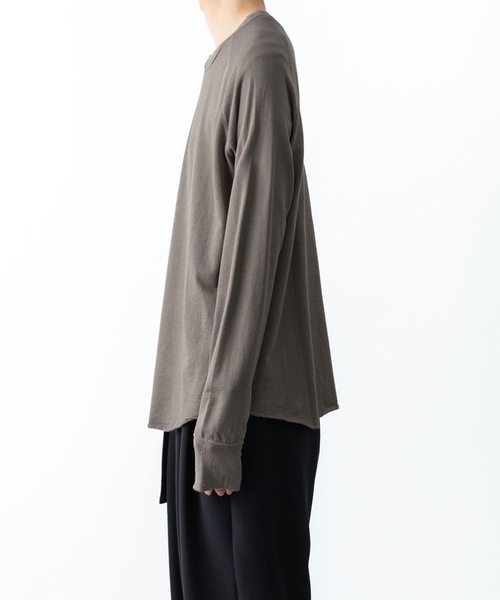 VEIN （ヴェイン）の「ファインテリー ディストレスト L/S TEE / FINE TERRY DISTRESSED L/S TEE（Tシャツ/カットソー・メンズ・ライトグリーン/ブラック/グレー・1/2/3）」の4枚目の写真