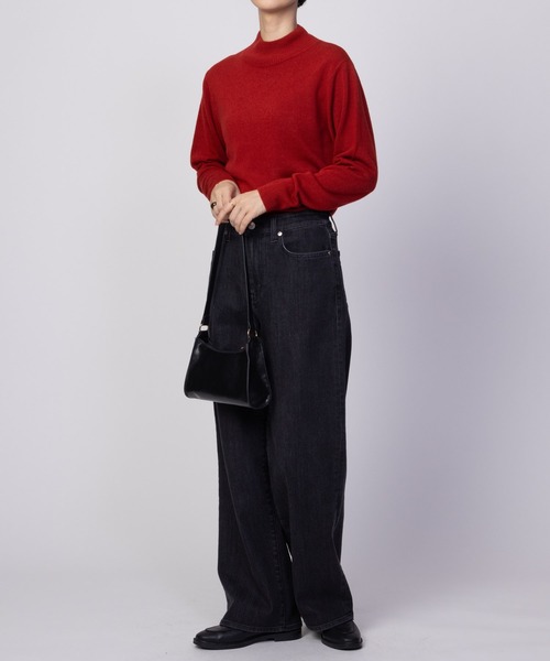 NAVY(ネイビー)の「nAvy 洗えるニット カシミヤタッチハイネックプルオーバー(ニット/セーター・レディース・レッド/グレイッシュベージュ/ブラック・M/L)」の6枚目の写真