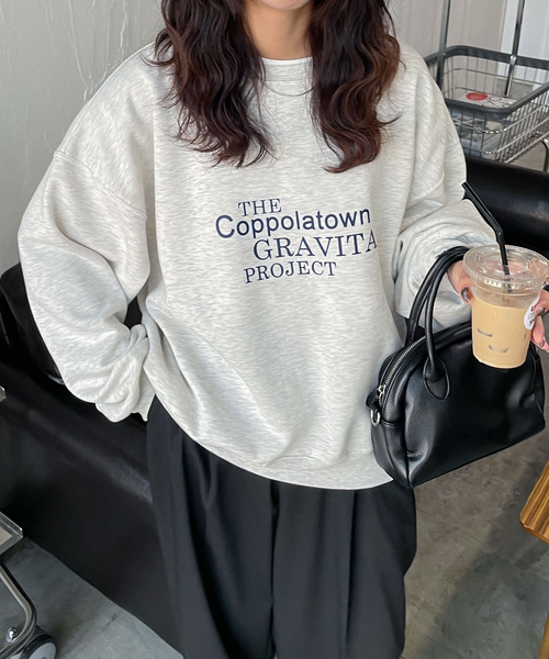リヴドロワFEMME プリント チャコールグレー スウェット極美品 REAL STYLE（ファッション） スウェット レディース 上 冬 韓国