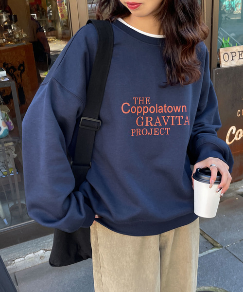 Chillfar（チルファー）の「デイリーアソートプリントロゴスウェットトレーナー（スウェット・レディース・ピンク/ボルドー/アイボリー系2/ホワイト系1/レッド系/ホワイト系/グリーン/ブルー/ネイビー系2/ネイビー系/グレー系/アイボリー系/杢グレー/ブラック/ネイビー系3/アイボリー系3/チャコール/ベージュ/ネイビー/オートミール/ピンク系/グレー系1/グリーン系/ネイビー系1/アイボリー系1・FREE）」の19枚目の写真