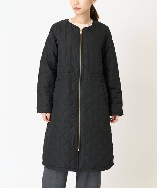 a.v.v（アーヴェヴェ）の「ウエストドロストノーカラーキルトコート（ブルゾン・レディース・モカ/ブラック・34/40/38/42/36）」の19枚目の写真