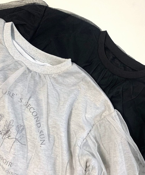 Q（キュー）の「チュールドッキングスウェット（スウェット・レディース・ライトグレー/ブラック・MEDIUM）」の12枚目の写真