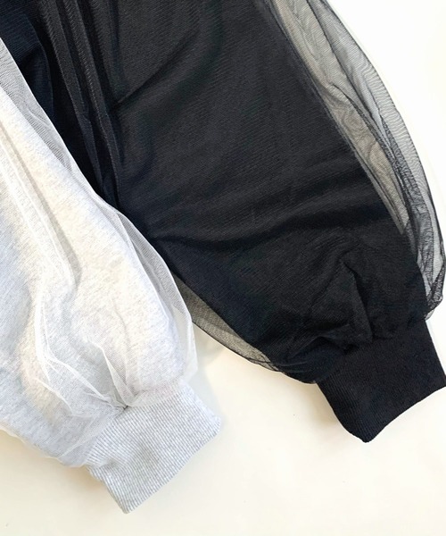 Q（キュー）の「チュールドッキングスウェット（スウェット・レディース・ライトグレー/ブラック・MEDIUM）」の13枚目の写真