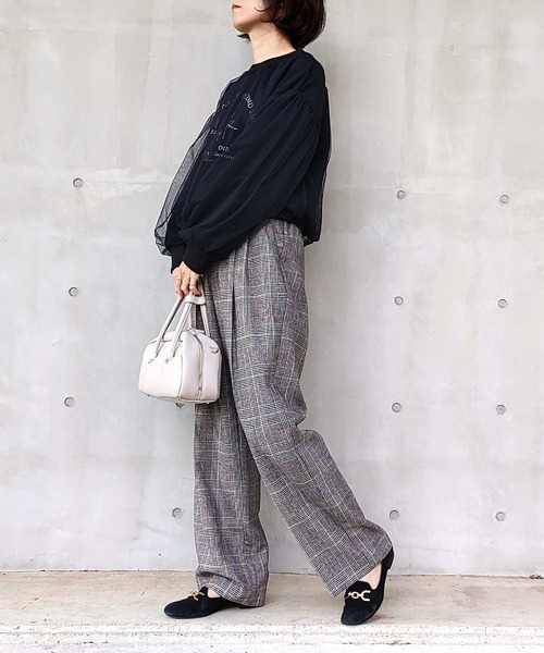 Q（キュー）の「チュールドッキングスウェット（スウェット・レディース・ライトグレー/ブラック・MEDIUM）」の21枚目の写真