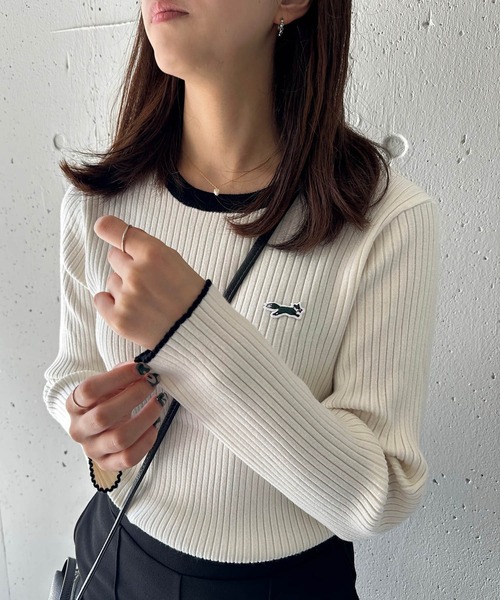 PENNEYS（ぺニーズ）の「1枚で春まで着回せちゃうニット【THE FOX】クルーネックリブニット（ニット/セーター・レディース・ブラック系1/ホワイト・FREE）」の11枚目の写真