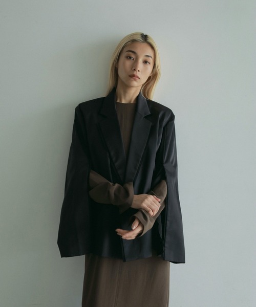 セール】Satin Slit Jacket（テーラードジャケット）｜anuke
