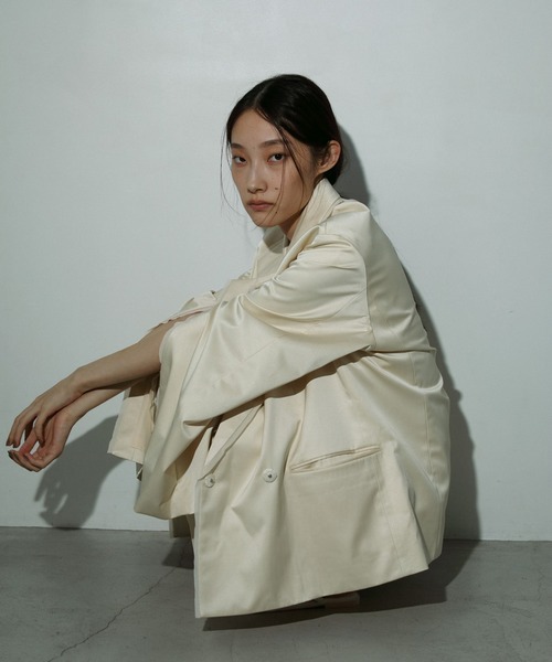 最終値下げ！Satin Slit Jacket anuke anuke ANUKE (アンヌーク）Satin Slit Jacket 即日発送