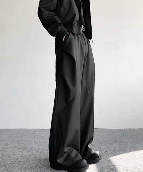 NOWLE（ノウル）の「【NOWLE】ルーズシルエット ハイウエスト フレアパンツ（スラックス・メンズ・アッシュブラウン/ブラック・MEDIUM/LARGE/X-LARGE/SMALL）」の17枚目の写真